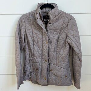 Barbour Flyweight Cavalry Women's Quilted Jacket Gray Taupe NWT Lightweight